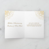 Golden swirls op rood 50e Jubileum Dank je wel Bedankkaart (Binnen)