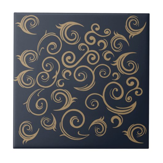 Golden Swirls Tegeltje (Voorkant)