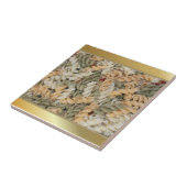 Golden Swirly Pasta Noodles Tegeltje (Zijkant)