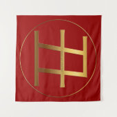 Golden Symbol Ox Chinees nieuwjaar 2021 Wandkleed (Voorkant (horizontaal))