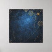 Golden Symbols on Indigo Sky  Canvas Afdruk (Voorkant)
