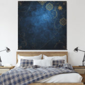 Golden Symbols on Indigo Sky  Canvas Afdruk (Insitu (Slaapkamer))