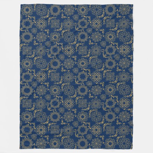Golden Symbols Pattern 12.bw Black BG Fleece Blan Deken (Voorkant)