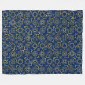 Golden Symbols Pattern 12.bw Black BG Fleece Blan Deken (Voorkant (Horizontaal))
