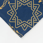 Golden Symbols Pattern 12.bw Black BG Fleece Blan Deken (Hoek)