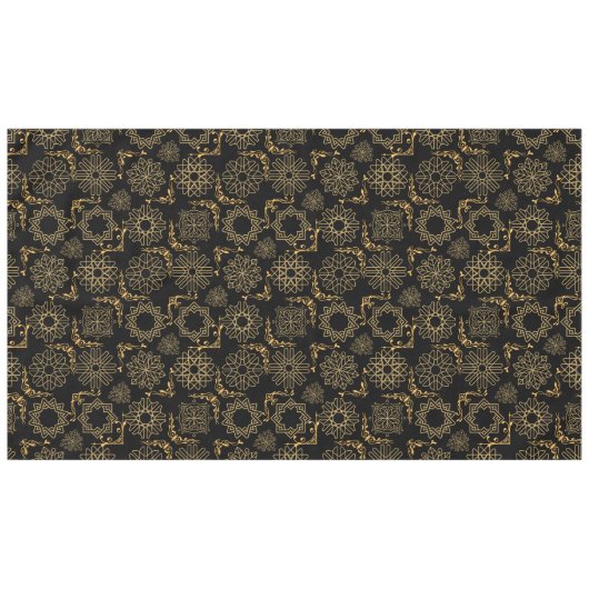 Golden Symbols Pattern 12.bw Black BG Tafelkleed (Voorkant (Horizontaal))