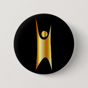 Golden symbool van de mensheid ronde button 5,7 cm