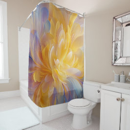 Golden Symphony of Blooming Abstract Petals Douchegordijn