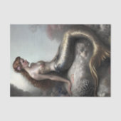 Golden Tailed Mermaid Fantasy Decoupage Tissuepapier (Voorkant)