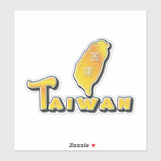 Golden Taiwan Island Kaart_team Taiwan Sticker (Vel)