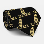 Golden Taiwan Kaart logo_zwart Stropdas (Opgerold)