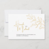 Golden takmeel optie bruiloft RSVP (Voorkant)