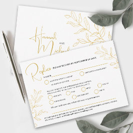 Golden takmeel optie bruiloft RSVP Kaartje