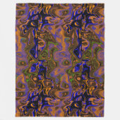 Golden Tan, Blue en Green Fire Stone Fleece Deken (Voorkant)