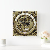 Golden tandwielpatroon voor acrylwandklok vierkante klok (Huis)