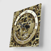 Golden tandwielpatroon voor acrylwandklok vierkante klok (Hoek)