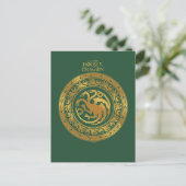 Golden Targaryen Crest Briefkaart (Staand voorkant)