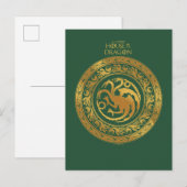Golden Targaryen Crest Briefkaart (Voorkant / Achterkant)