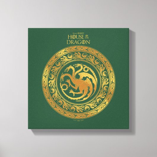 Golden Targaryen Crest Canvas Afdruk (Voorkant)