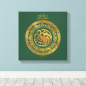 Golden Targaryen Crest Canvas Afdruk (Insitu (Houten vloer))
