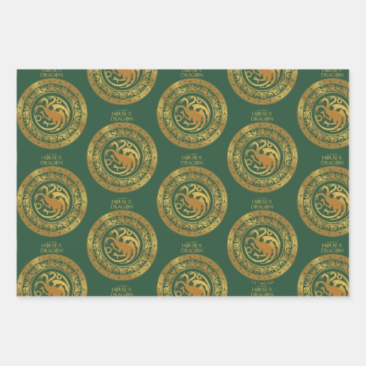 Golden Targaryen Crest Inpakpapier Vel (Voorkant)