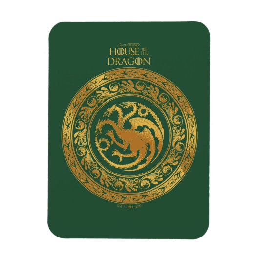 Golden Targaryen Crest Magneet (Verticaal)