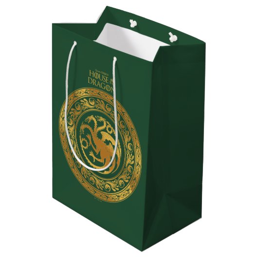 Golden Targaryen Crest Medium Cadeauzakje (Achterkant Gekanteld)