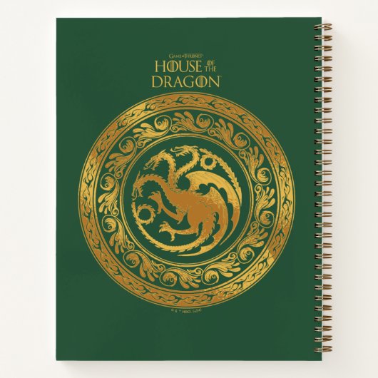 Golden Targaryen Crest Notitieboek (Achterkant)