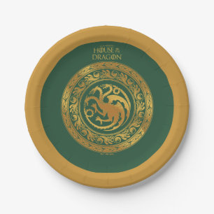 Golden Targaryen Crest Papieren Bordje