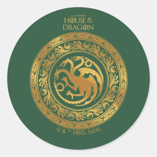 Golden Targaryen Crest Ronde Sticker (Voorkant)