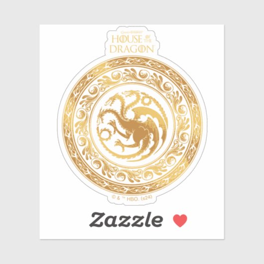 Golden Targaryen Crest Sticker (Vel)