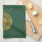 Golden Targaryen Crest Theedoek (Quarter Fold)