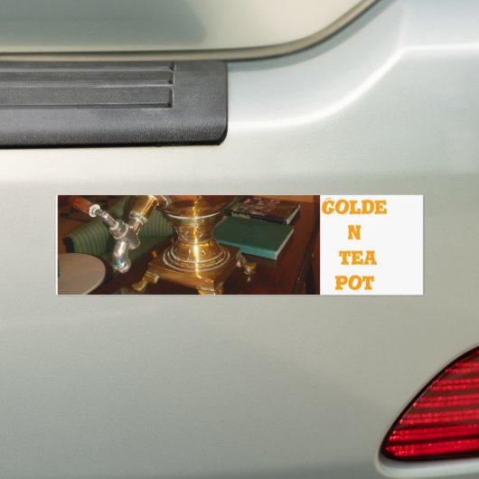 Golden Tea Pot Wall Art & Print Bumpersticker (Op auto)