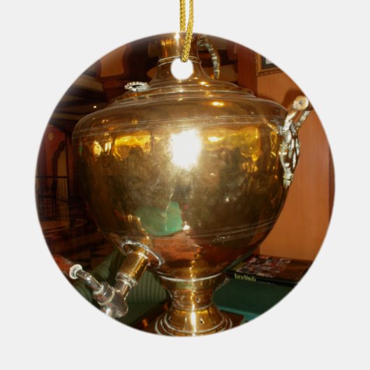  Golden Tea Pot Wall Art & Print Keramisch Ornament (Voorkant)