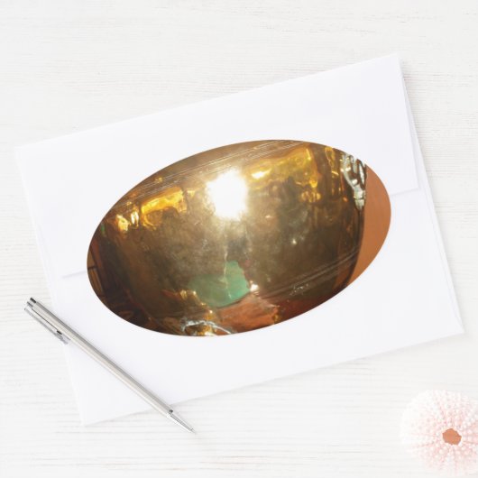  Golden Tea Pot Wall Art & Print Ovale Sticker (Envelop)