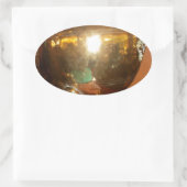  Golden Tea Pot Wall Art & Print Ovale Sticker (Tas)