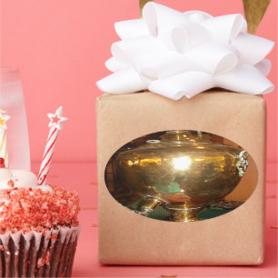  Golden Tea Pot Wall Art & Print Ovale Sticker