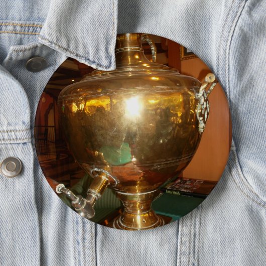  Golden Tea Pot Wall Art & Print Ronde Button 6,0 Cm (In situ)