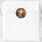  Golden Tea Pot Wall Art & Print Ronde Sticker (Tas)