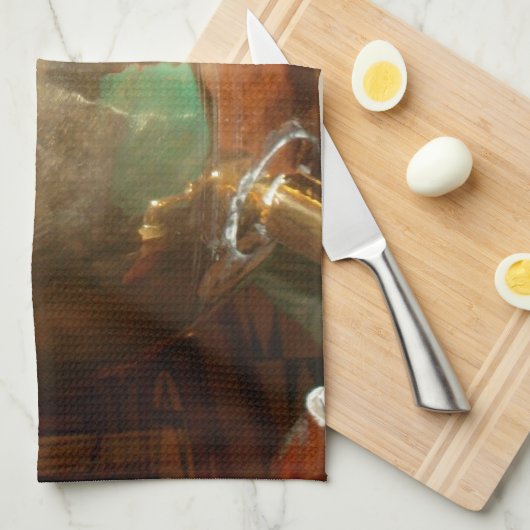  Golden Tea Pot Wall Art & Print Theedoek (Quarter Fold)