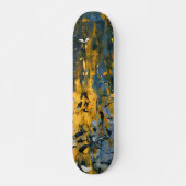 Golden Teal Grunge Streak Skateboard (Voorkant)