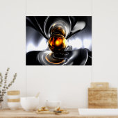 Golden Tears Abstract Poster (Keuken)