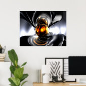 Golden Tears Abstract Poster (Thuiskantoor)