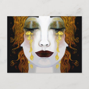 Golden Tears, Gustav Klimt inspiratie vol gezicht. Briefkaart
