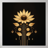 Golden Tech Bloom – Solarpunk Art Poster (Voorkant)