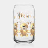 Golden Teddy Bear Blikvorm Glas (Achterkant)