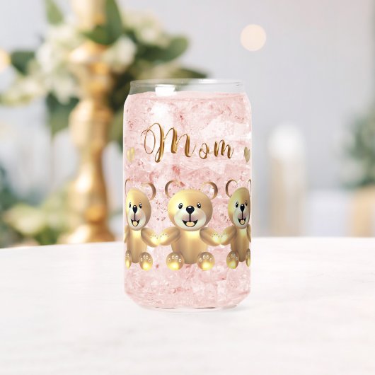 Golden Teddy Bear Blikvorm Glas (Insitu (Huwelijk))