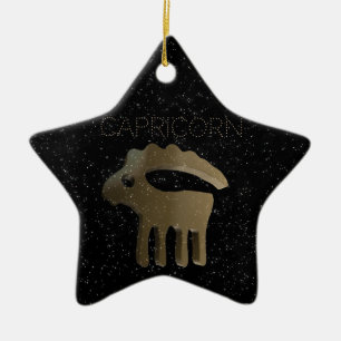 Golden-teken van Capricorn Keramisch Ornament