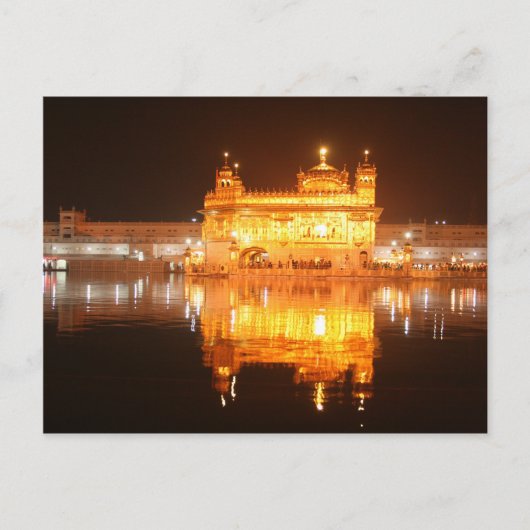 Golden Temple Amritsar Noord-India bij nacht Briefkaart (Voorkant)
