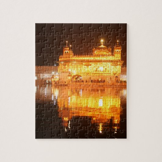 Golden Temple Amritsar Noord-India bij nacht Legpuzzel (Verticaal)